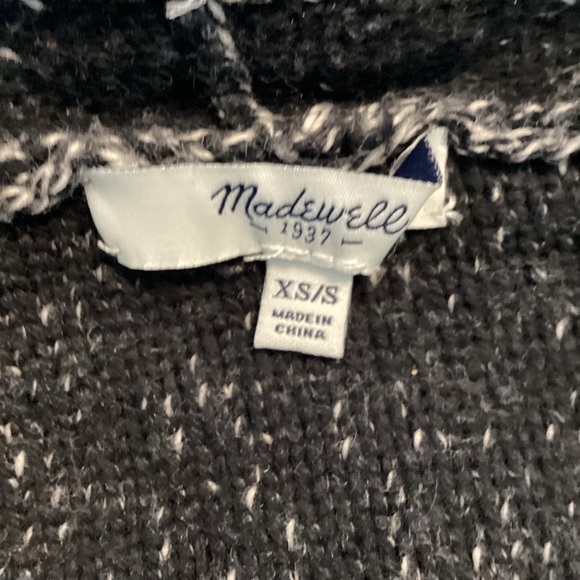 Madewell All Angles Drape Front Cardigan Size XS/S Gray Black - Picture 6 of 7